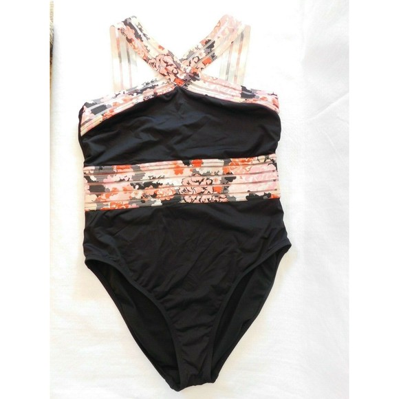 Kenneth Cole L One-Piece Swimsuit Racer Back Size Large - Picture 4 of 10